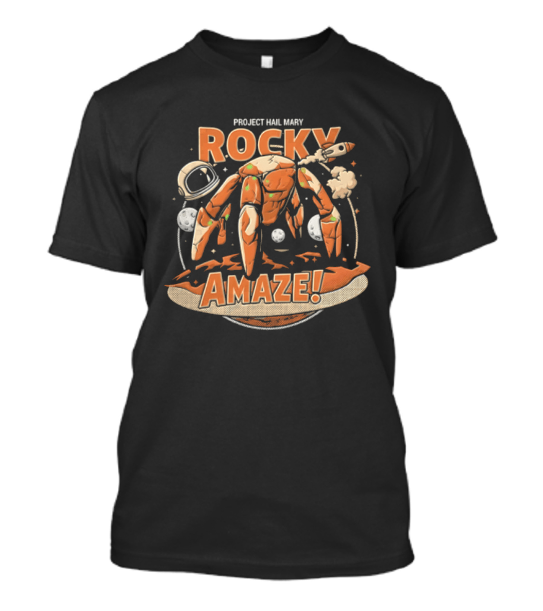 Project Hail Mary Rocky Amaze Alien Creature Space Helmet Rocket T-Shirt