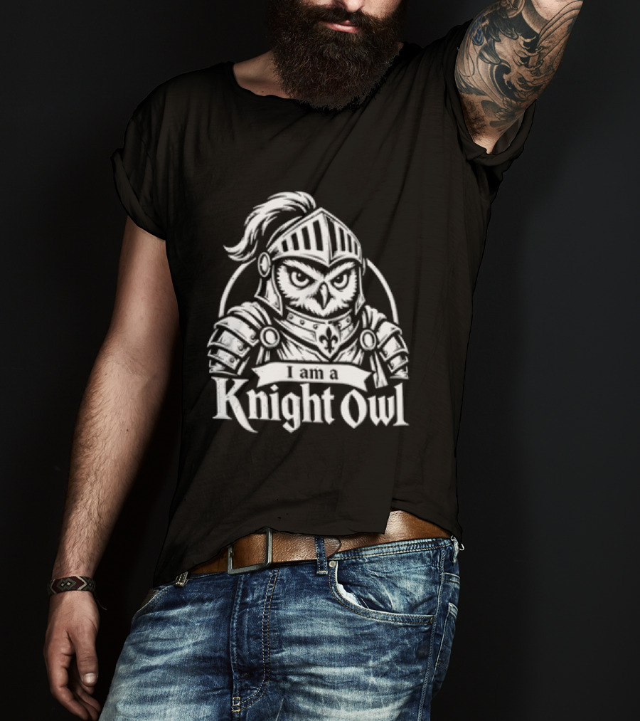 Medieval Knight Owl Armor T-Shirt