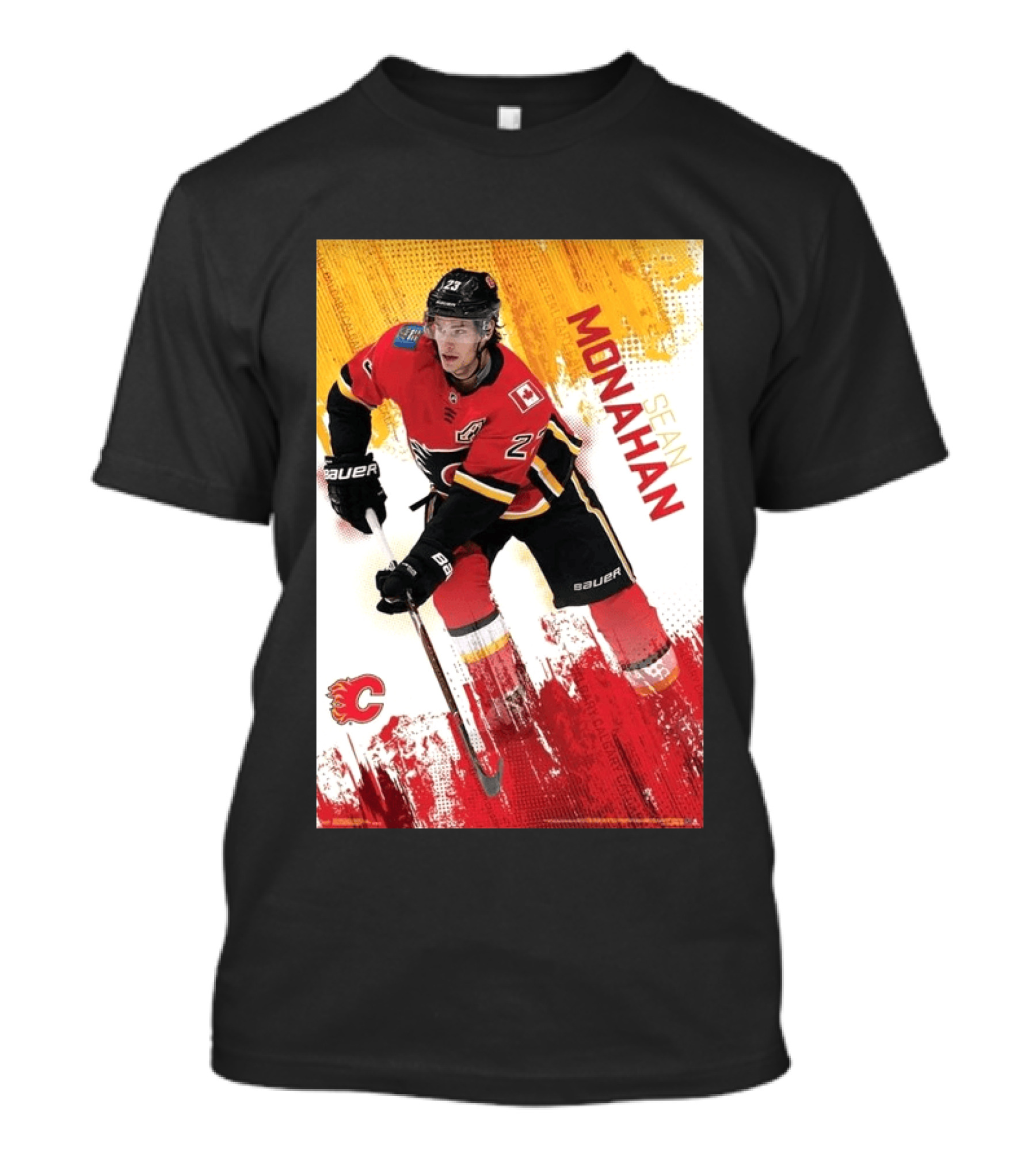 Sean Monahan Calgary Flames NHL Hockey Action T-Shirt