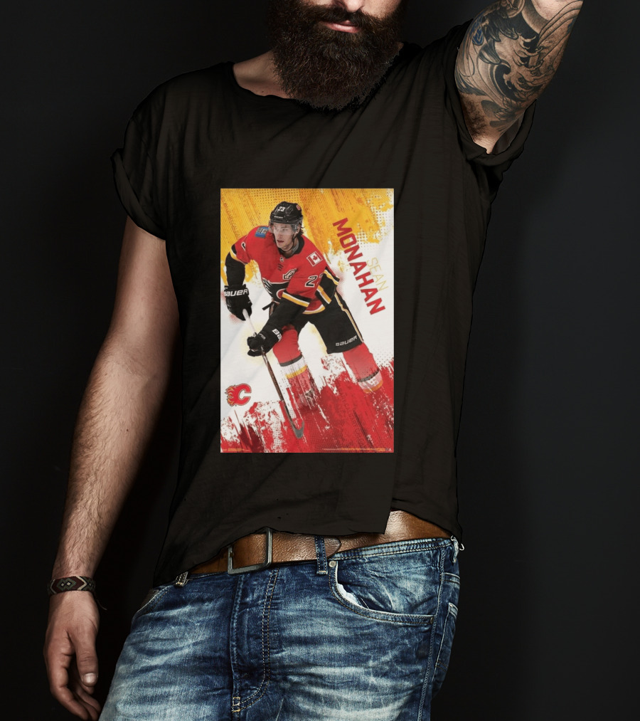 Sean Monahan Calgary Flames NHL Hockey Action T-Shirt