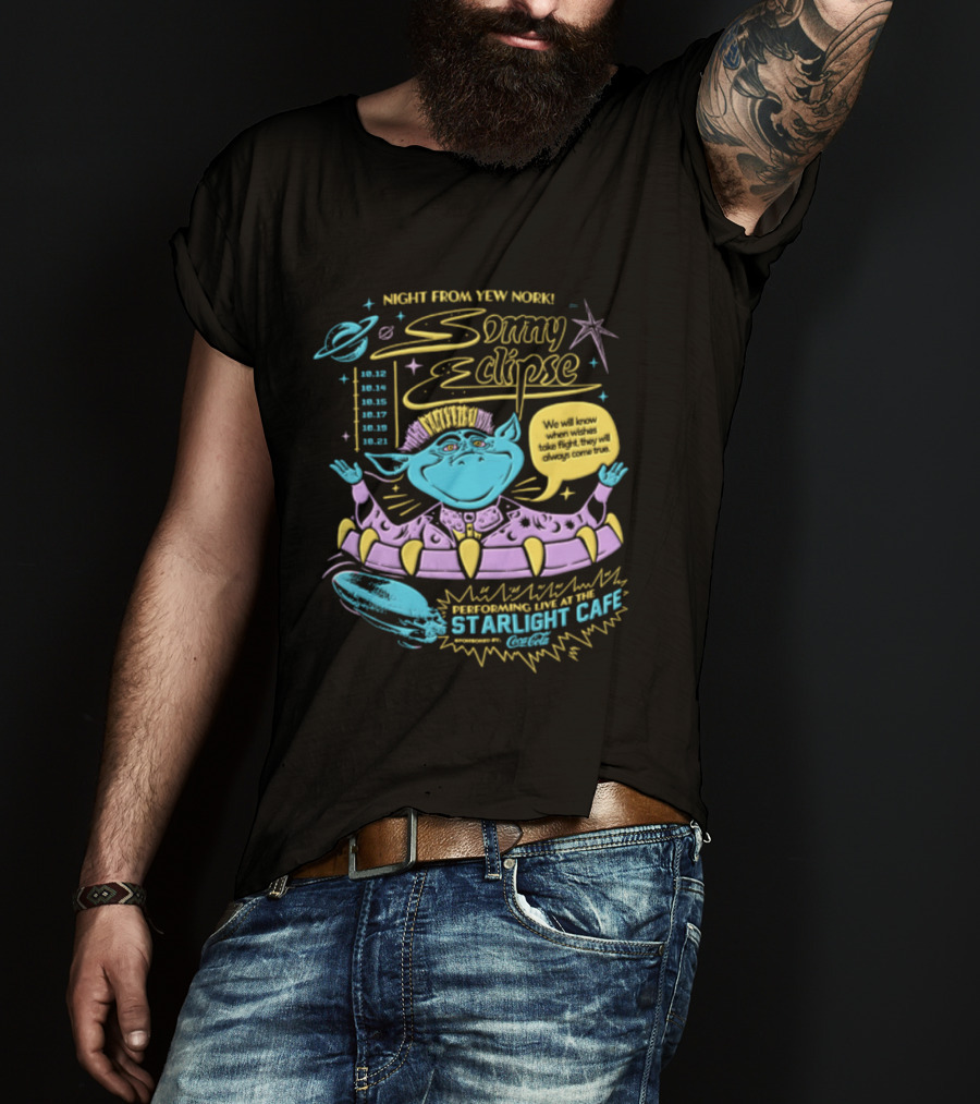 Night From Yew Nork Sonny Eclipse Starlight Cafe T-Shirt