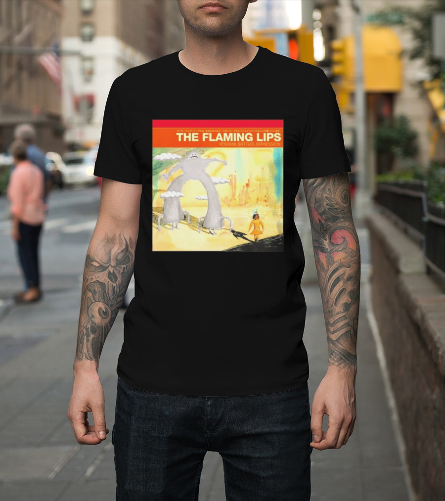 The Flaming Lips Yoshimi Battles Depression Mystery Creature And Girl In Fantasy World T-Shirt