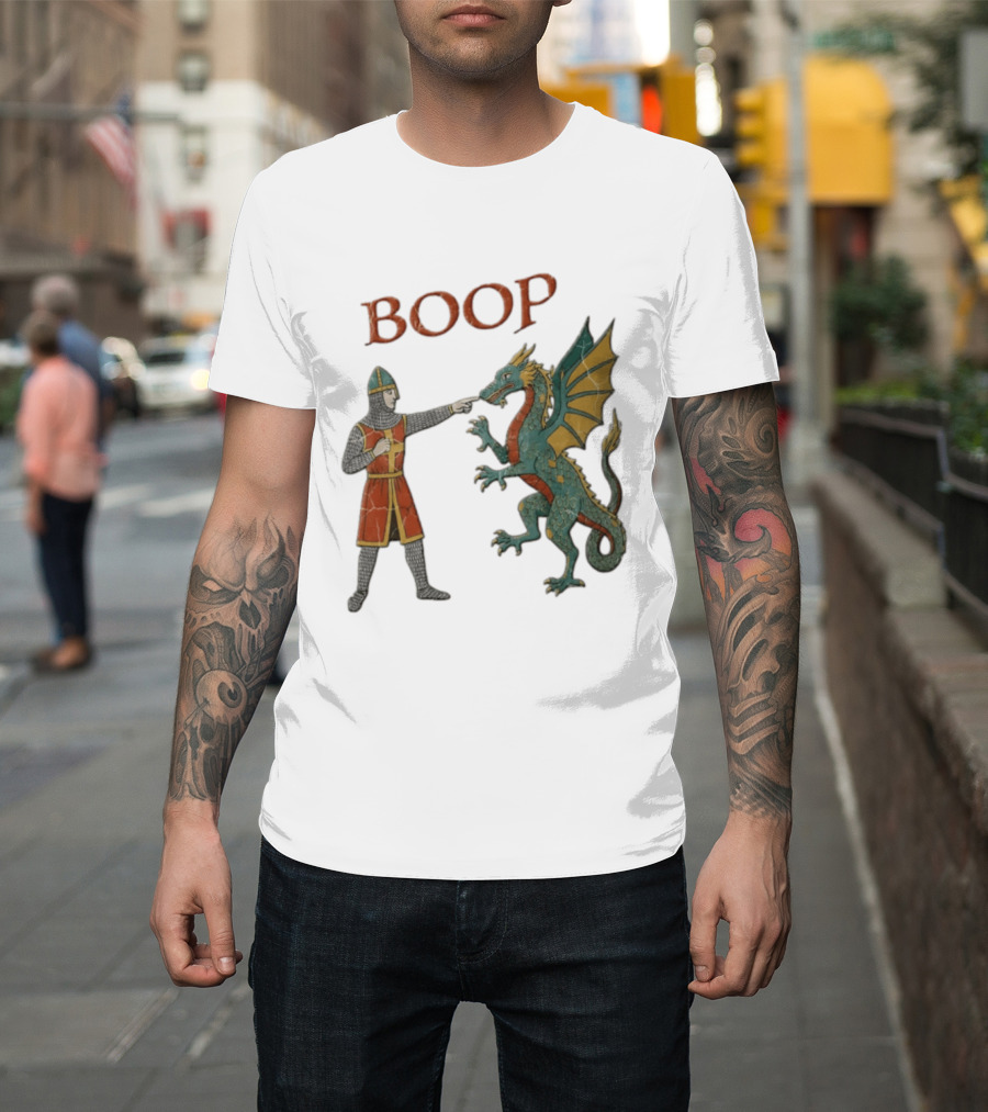 Knight Pointing Boop Dragon Encounter T-Shirt