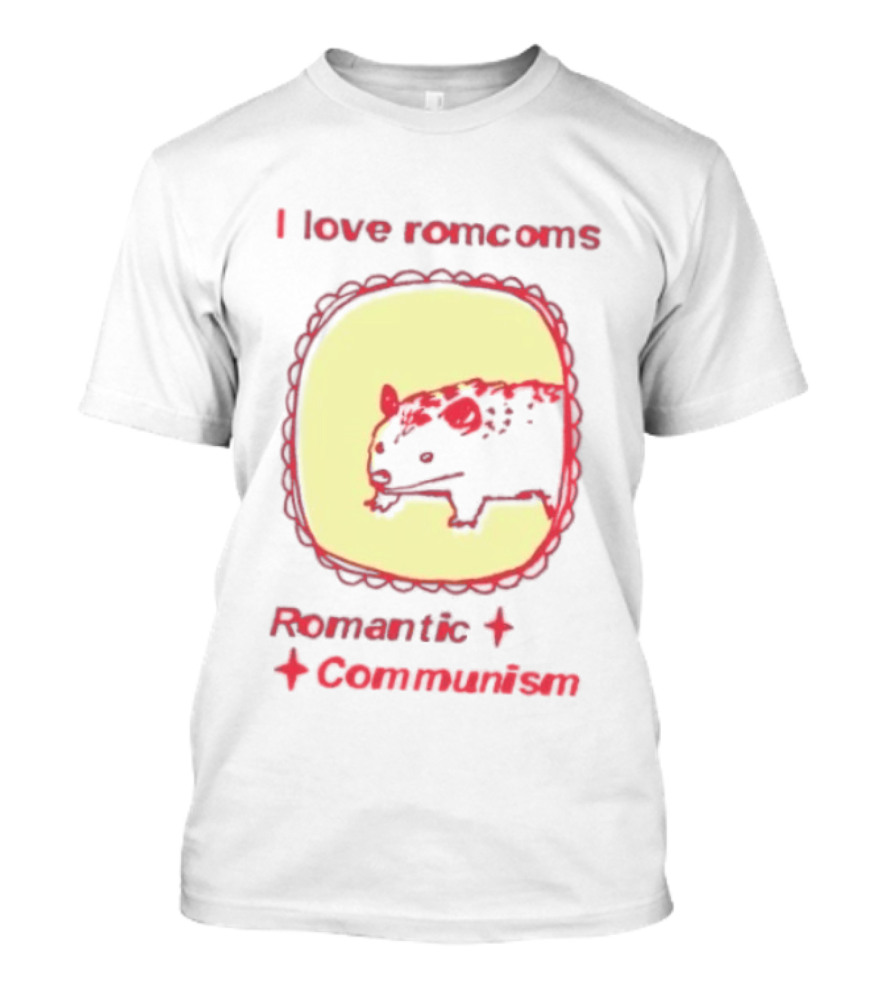 Opossum I Love Romcoms Romantic Communism T-Shirt