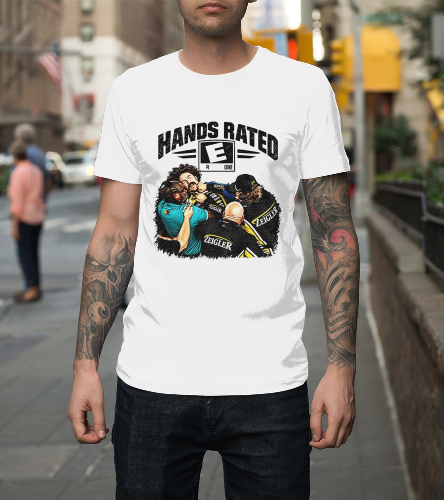 Ryan Blaney Vs Carson Hocevar Hands Rated E Zeigler Racing For Everyone T-Shirt