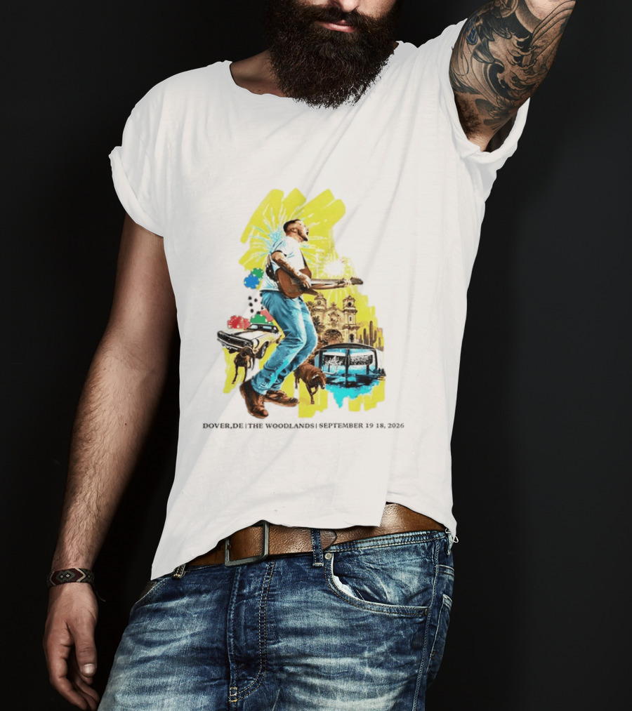 The Woodlands Concert Dover DE September 2026 Vintage Car Fireworks Artistry T-Shirt