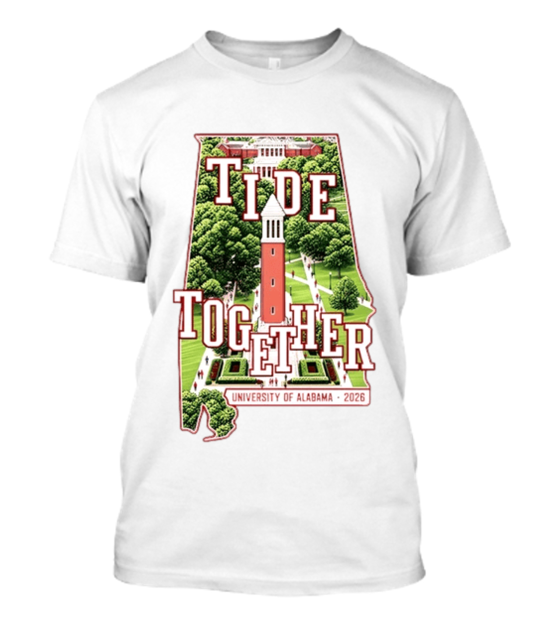 University Of Alabama 2026 Tide Together Alabama Map T-Shirt