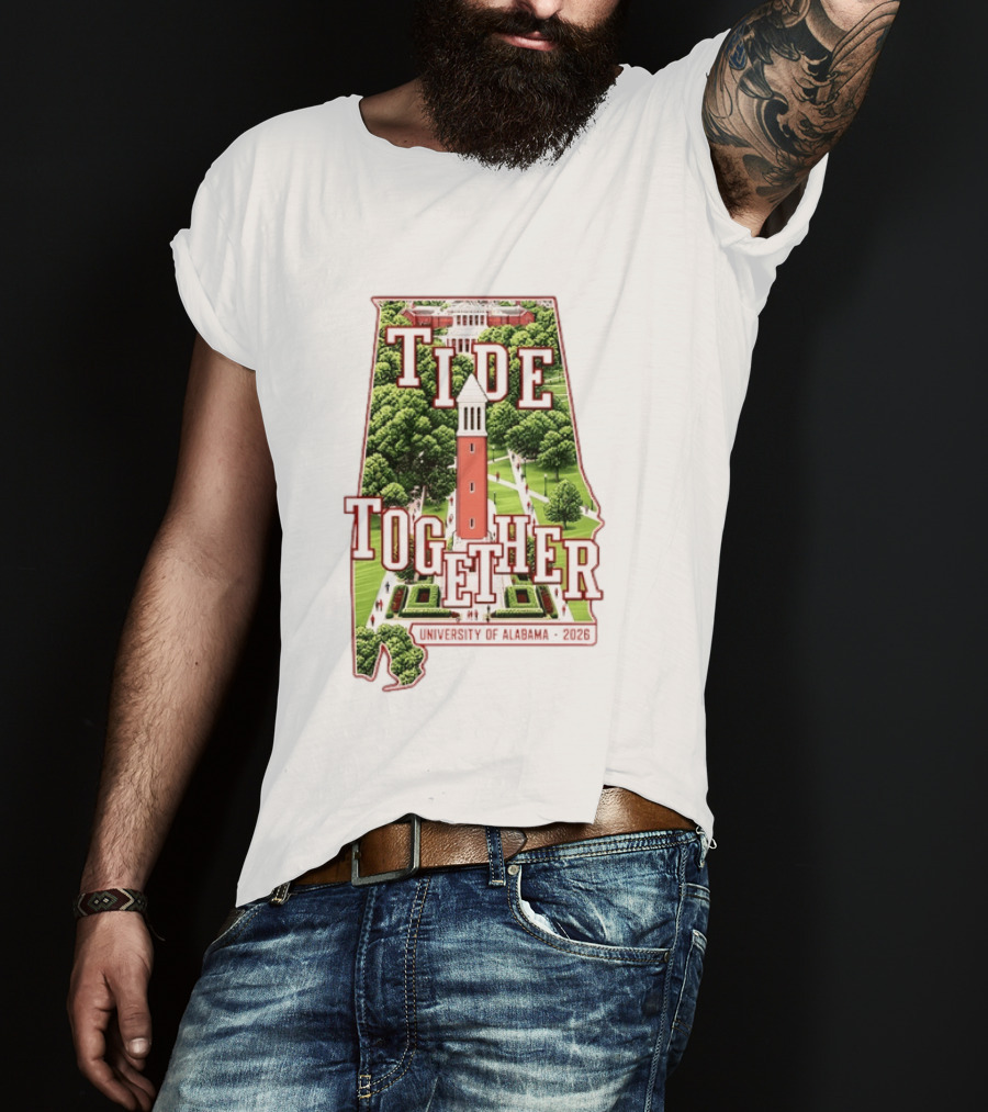 University Of Alabama 2026 Tide Together Alabama Map T-Shirt