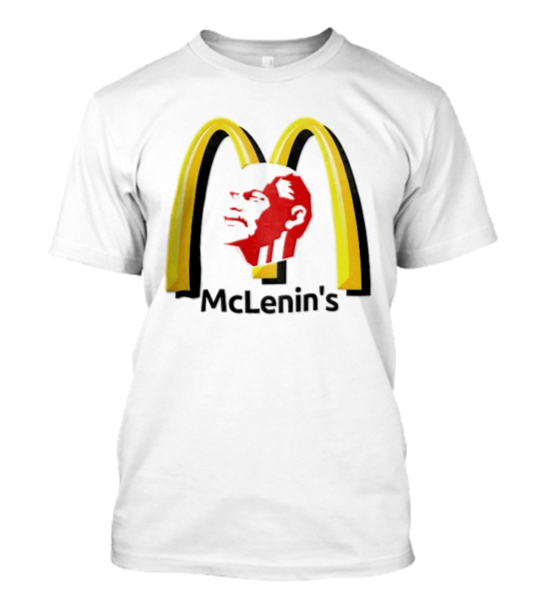 Vladimir Lenin Red Face McLenin's Yellow Arches T-Shirt