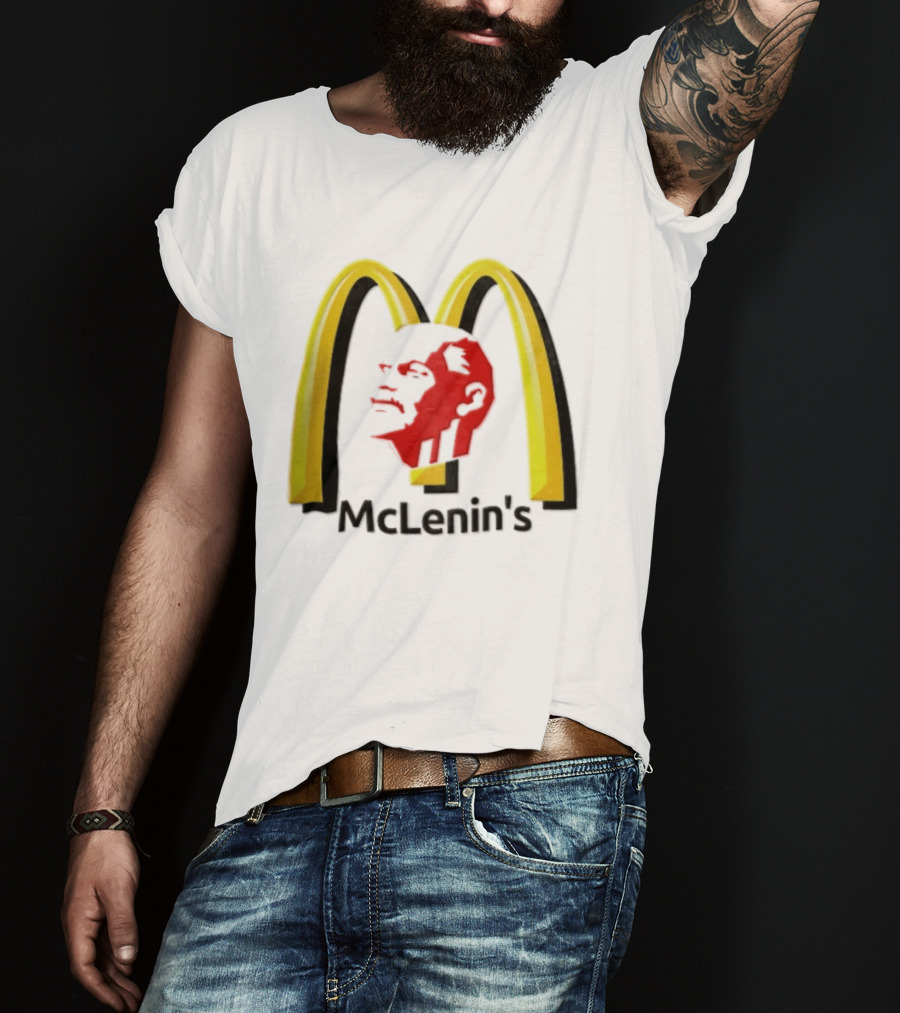 Vladimir Lenin Red Face McLenin's Yellow Arches T-Shirt