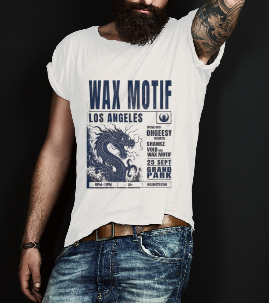 Wax Motif Los Angeles Grand Park Event With Ohgeesy September 25 2026 Dragon T-Shirt
