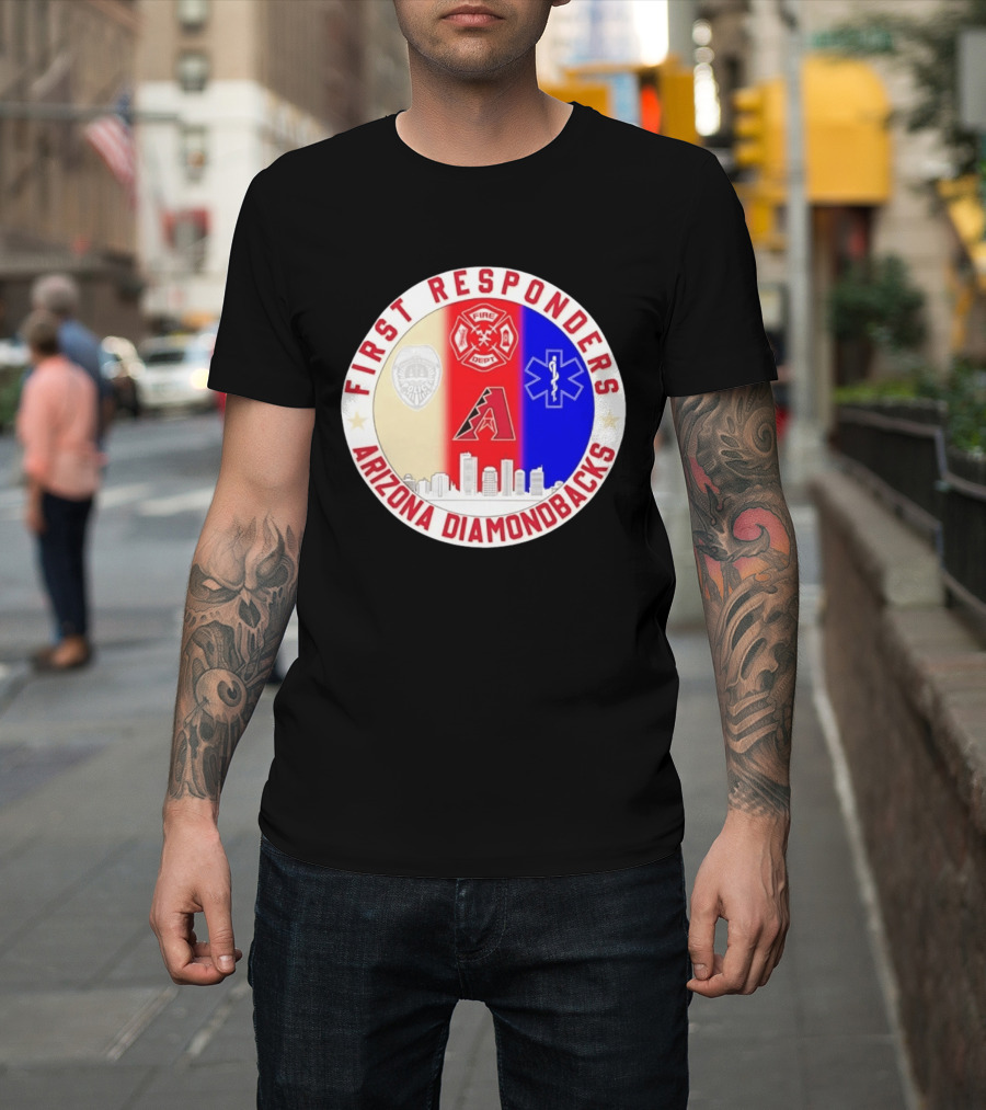 Arizona Diamondbacks First Responders Police Fire Dept EMT Appreciation T-Shirt