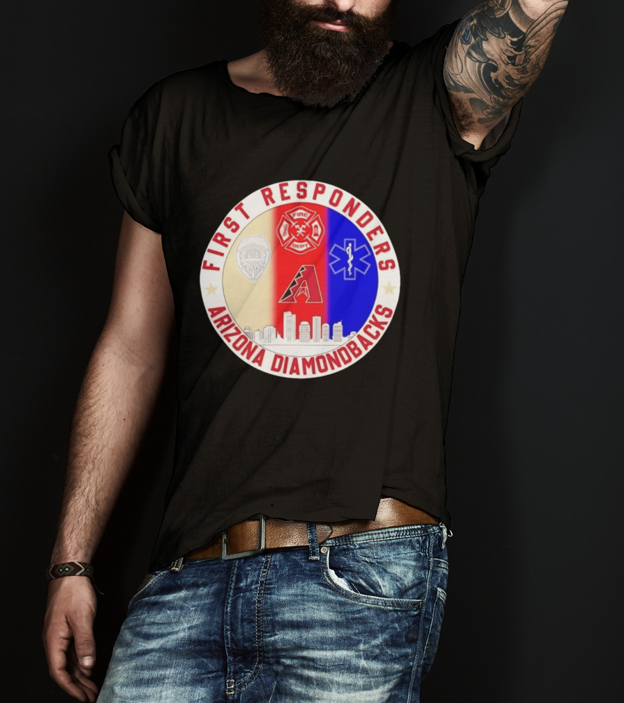 Arizona Diamondbacks First Responders Police Fire Dept EMT Appreciation T-Shirt