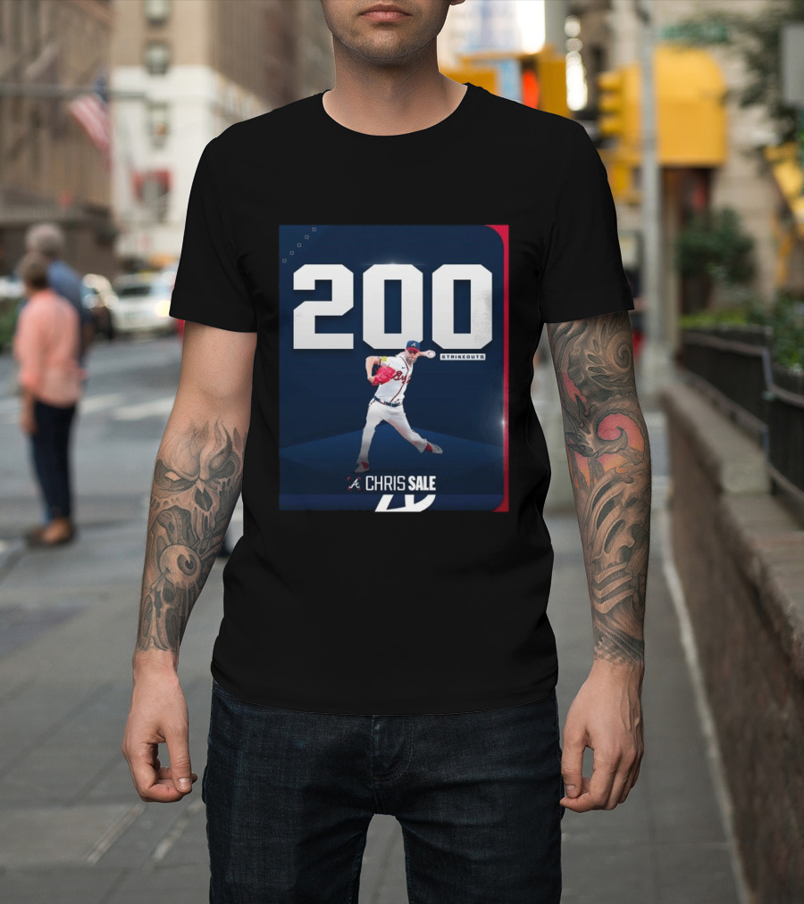 Chris Sale 200 Strikeouts Atlanta Braves T-Shirt