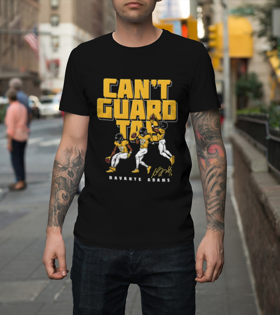 Can't Guard Tae 17 Davante Adams NFLPA Football Player Catching Throwing Ball T-Shirt