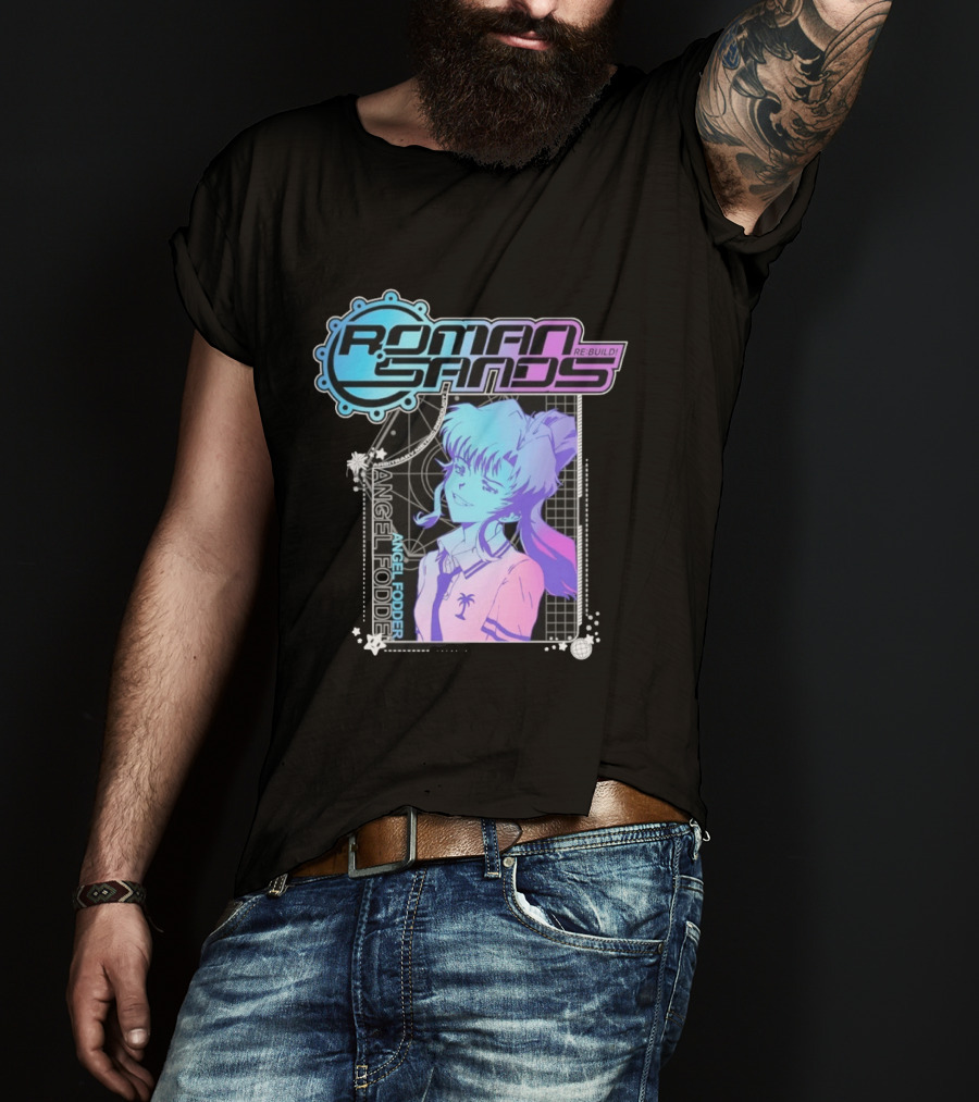 Roman Sands Re Build Angel Fodder Retro Anime Aesthetic T-Shirt