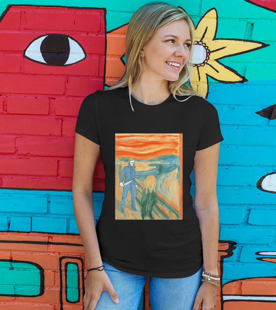 Michael Myers Meets The Scream Edvard Munch Mashup T-Shirt