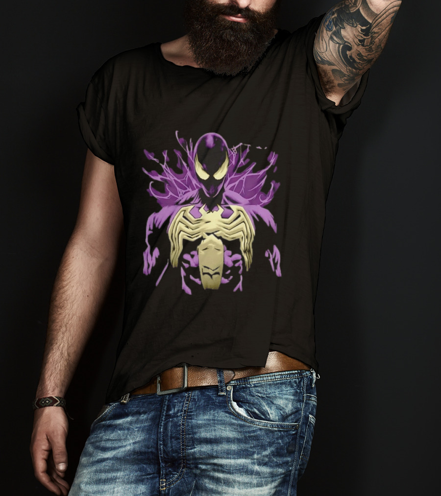 Venom Marvel Symbiote Spider Man Purple Black White T-Shirt