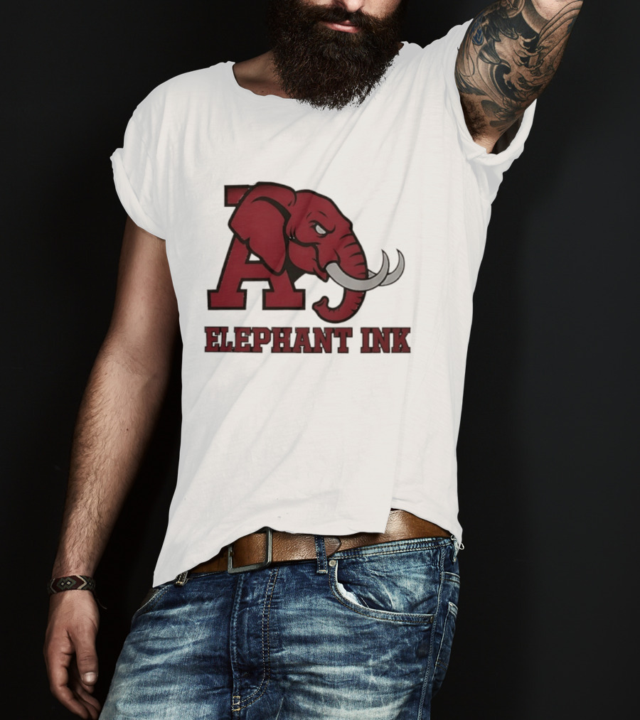 Alabama Crimson Tide Elephant Ink College Football T-Shirt