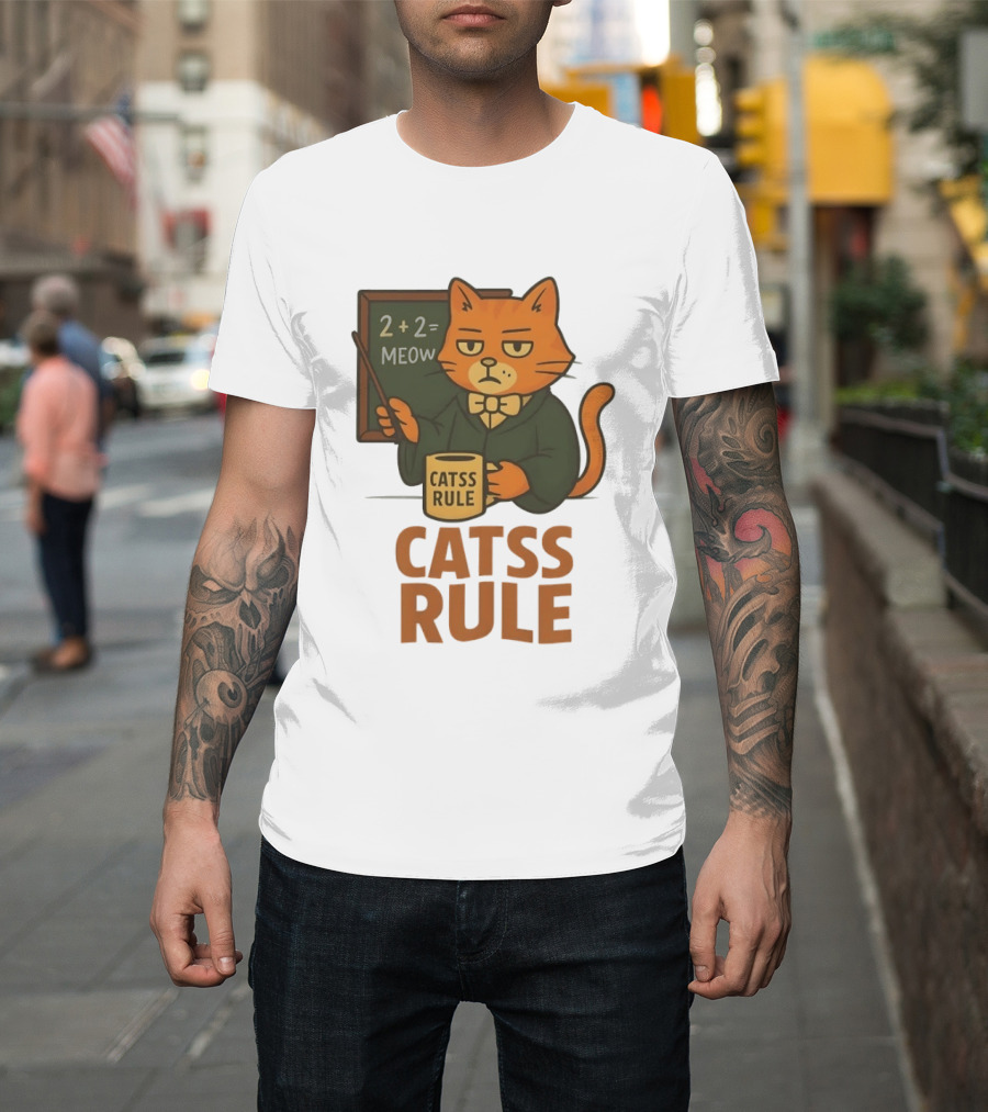 Catss Rule Teacher 2+2 Equals Meow Coffee T-Shirt
