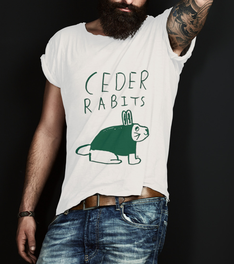 Ceder Rabits Hand Drawn Rabbit Bunny Sketch T-Shirt