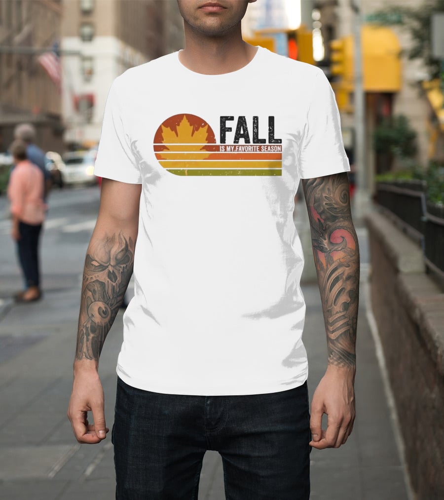 Distressed Fall Is My Favorite Season Maple Leaf T-Shirt