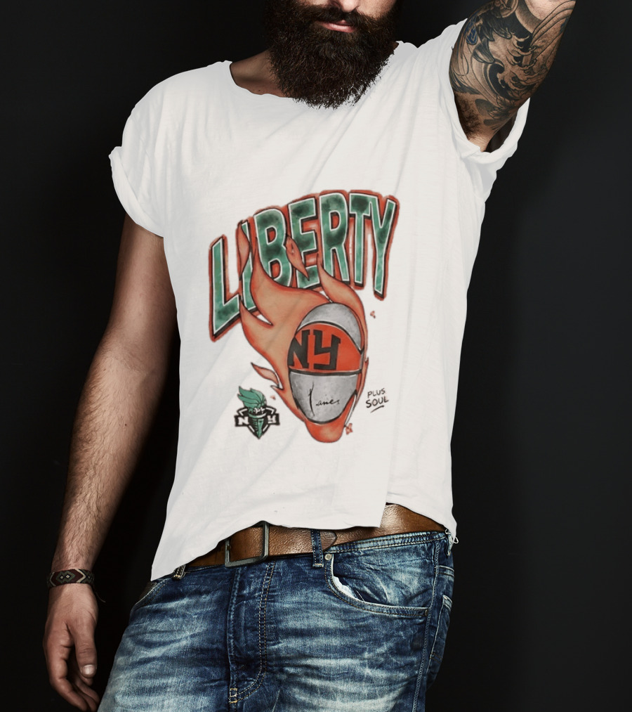 New York Liberty NY Basketball Plus Soul Flames T-Shirt