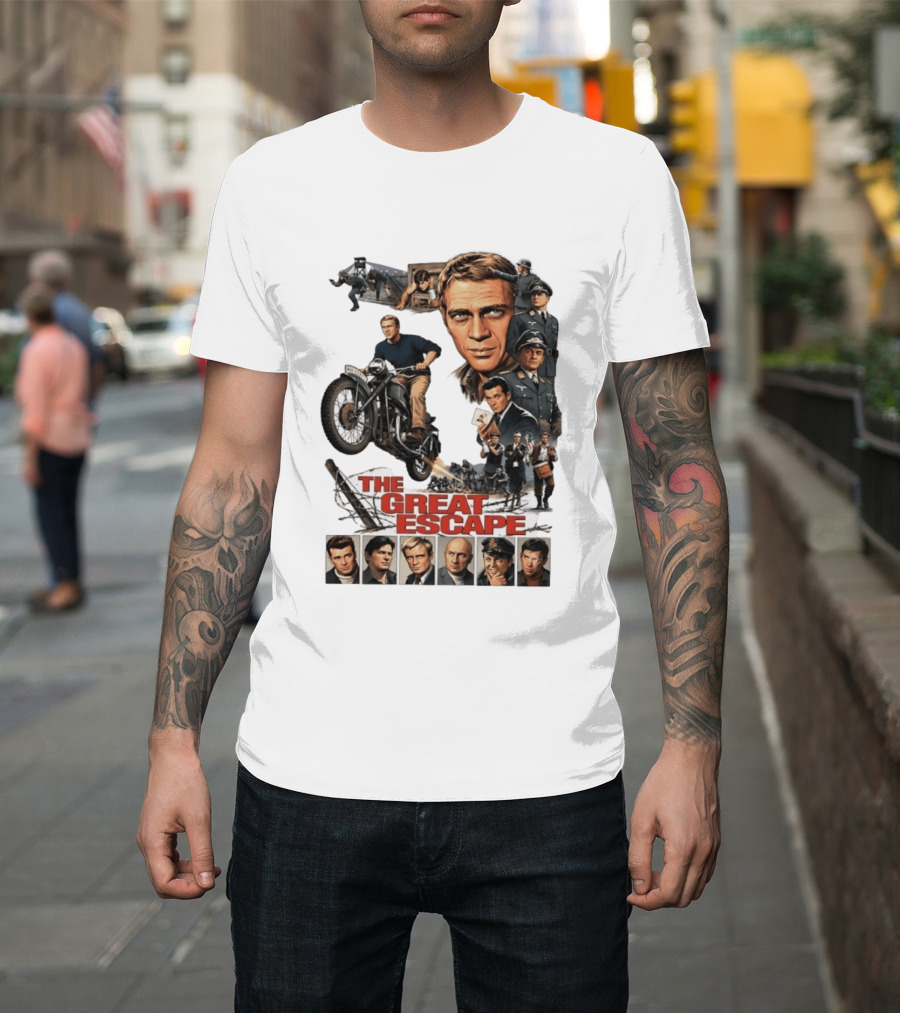 The Great Escape Classic Cinema Movie Steve McQueen 60s War Film T-Shirt