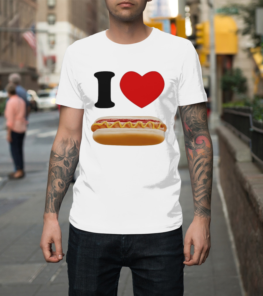 I Love Hot Dogs Summer Grilling Food T-Shirt