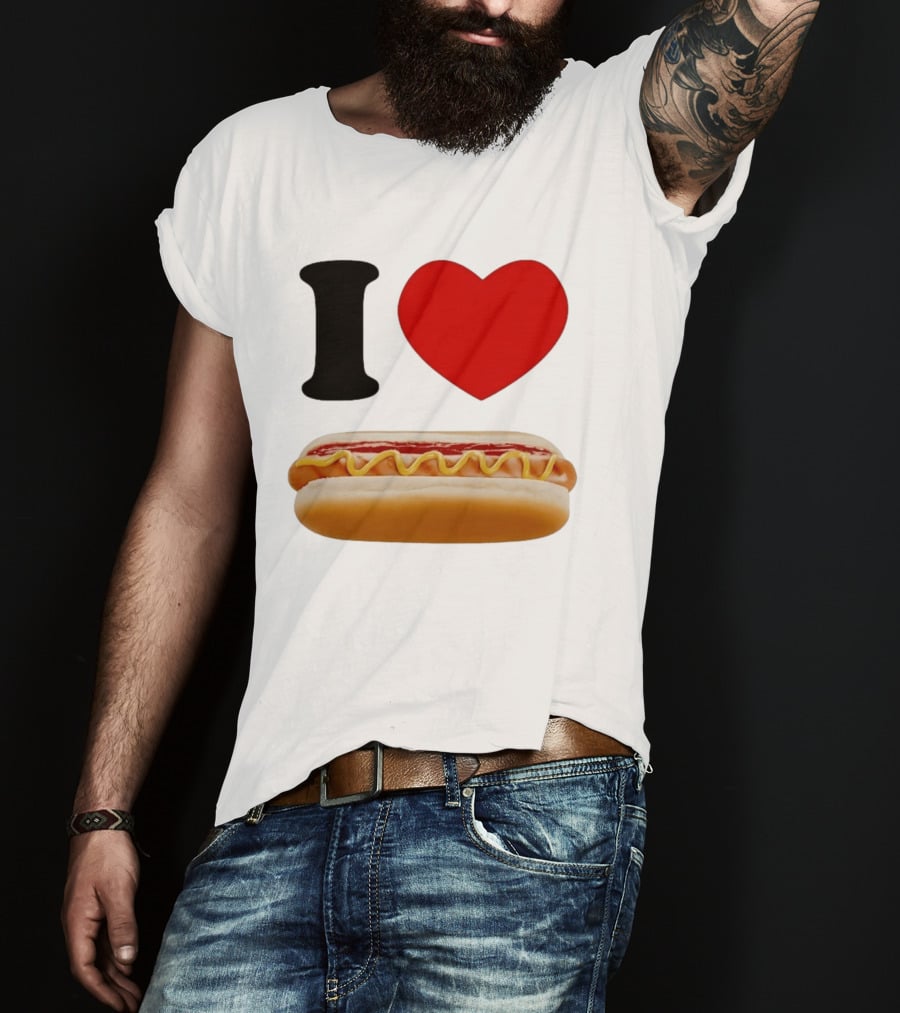 I Love Hot Dogs Summer Grilling Food T-Shirt
