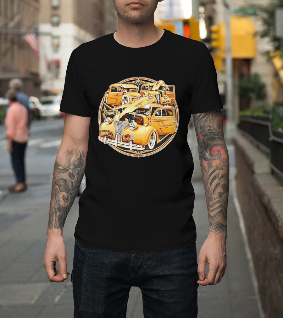 Brown Pride Lowrider Classic Cars Vintage Custom Car Art Deco T-Shirt