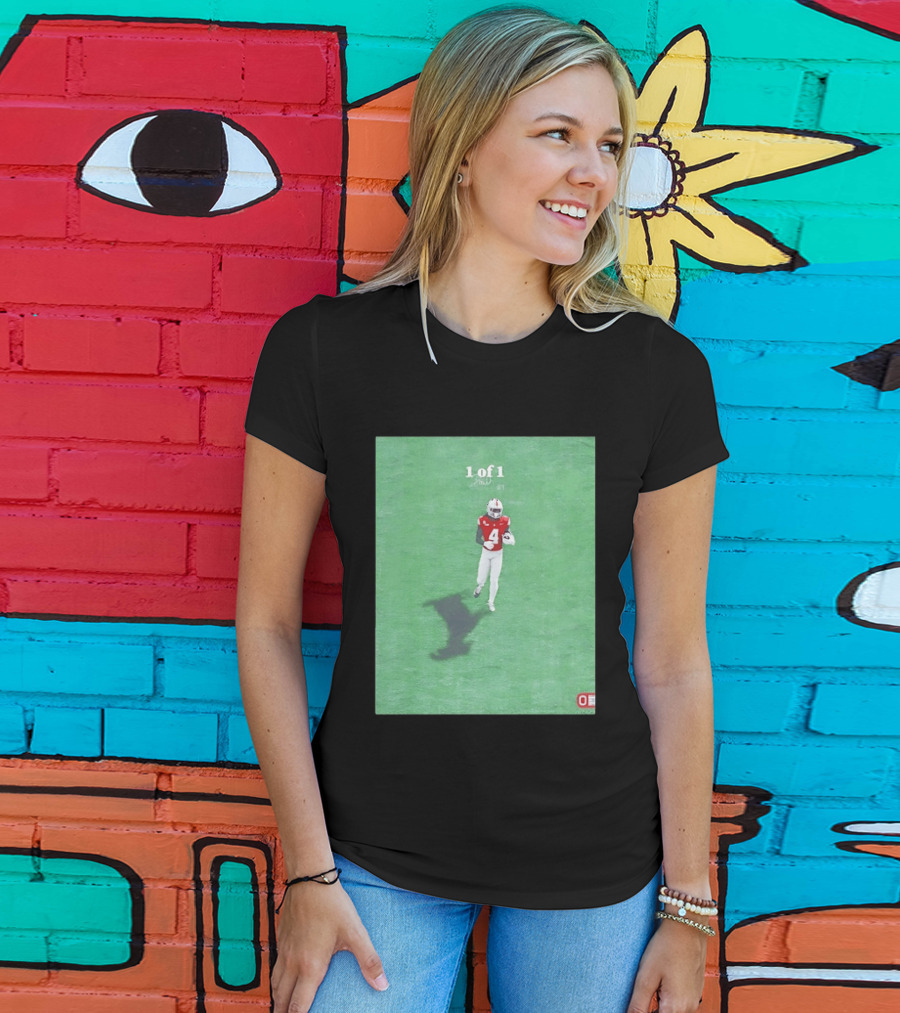 Julian Fleming Ohio State Buckeyes 1 Of 1 Number 4 Football Player T-Shirt