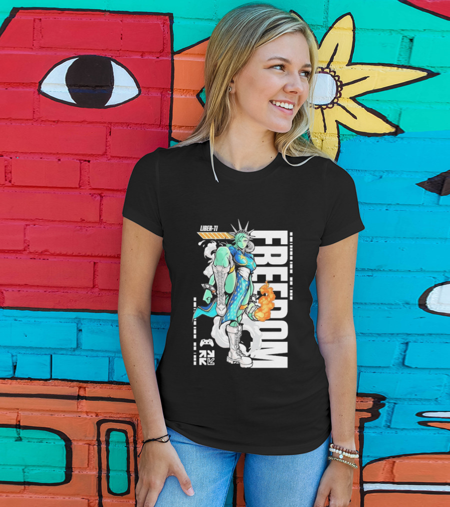 Liber Ti Chun Li Freedom Statue Of Liberty T-Shirt