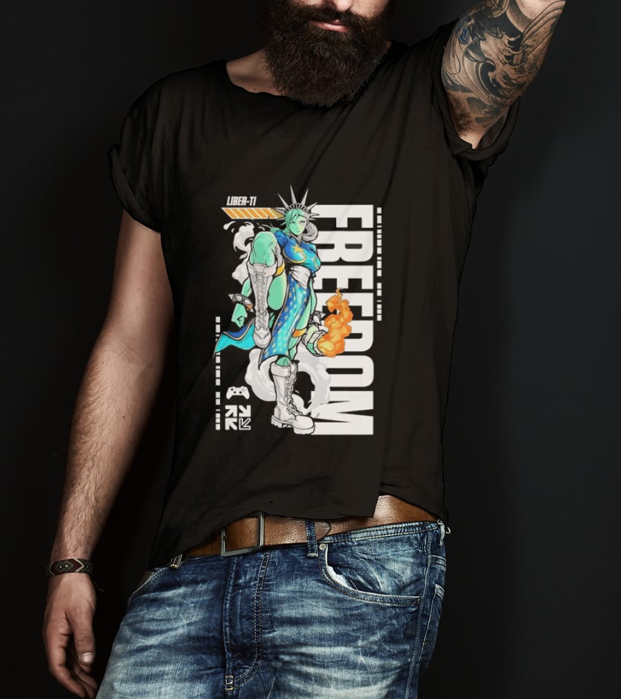 Liber Ti Chun Li Freedom Statue Of Liberty T-Shirt