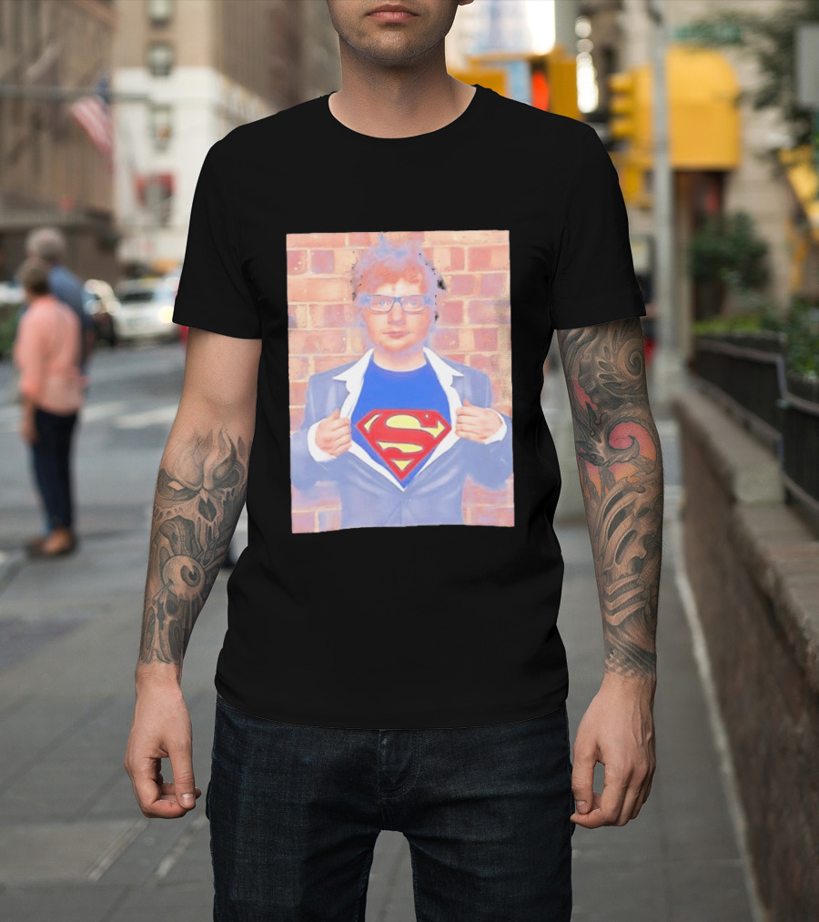 Ed Sheeran Superman Style Hero Look Iconic Rare Find T-Shirt