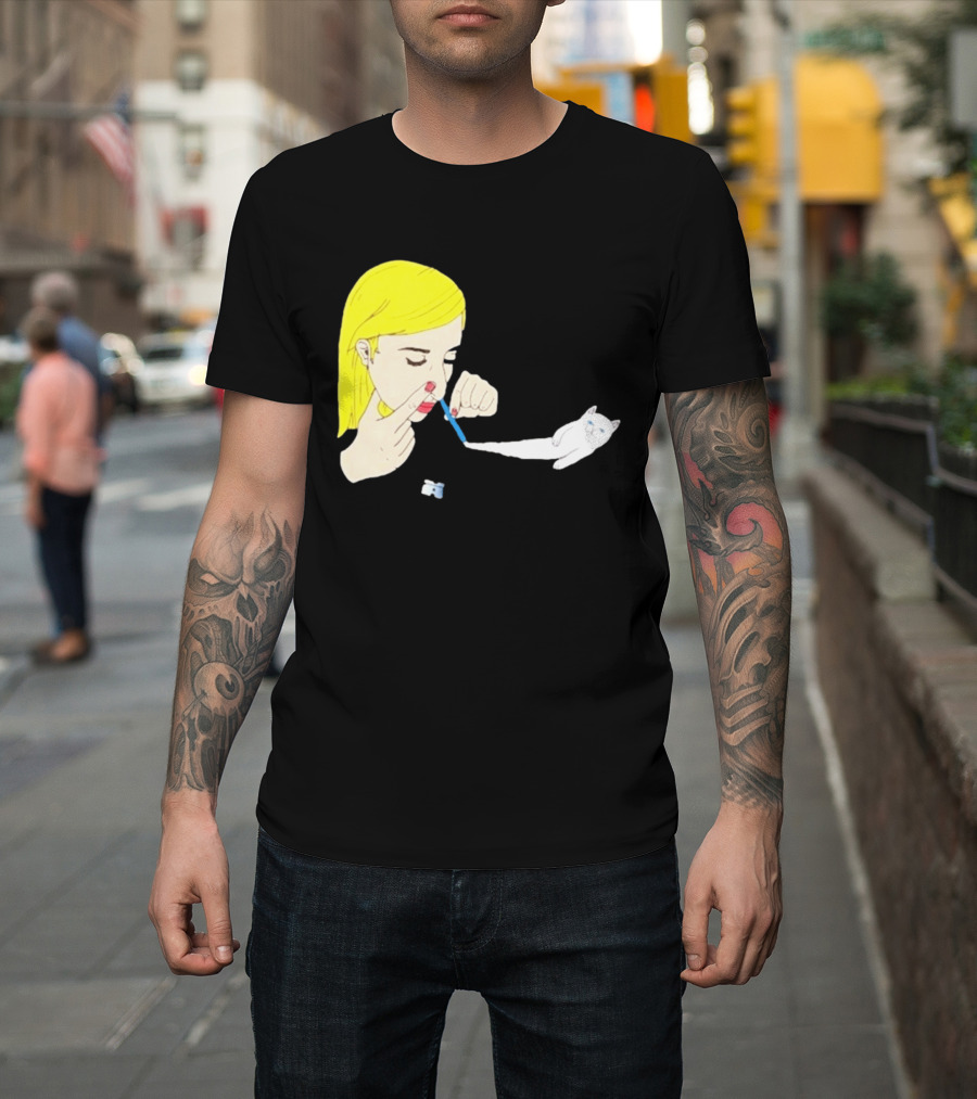 Ripndip Nermal Snorting Cat Blonde Girl Streetwear T-Shirt