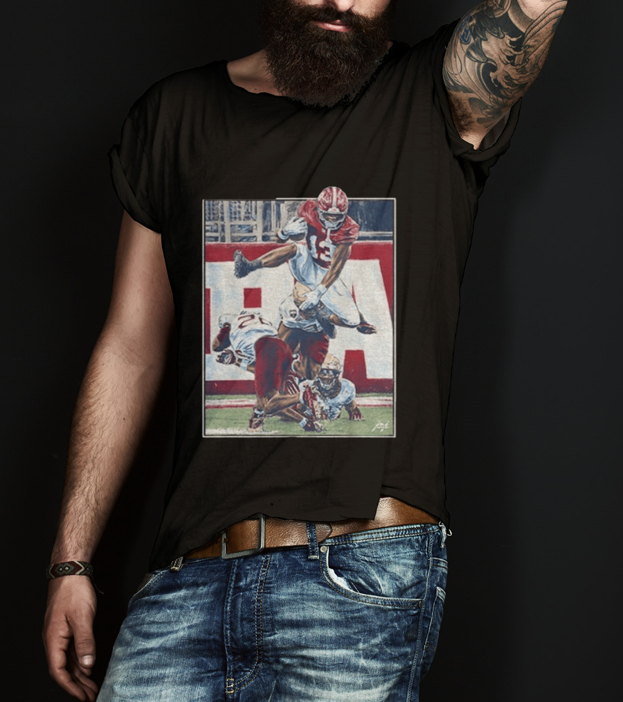 Alabama Football EJ Crowell Leaping Over Noles Defenders T-Shirt