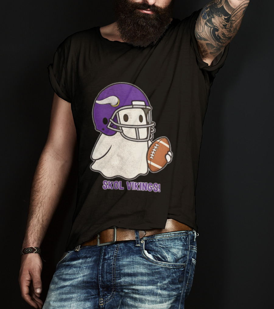 Minnesota Vikings Skol Vikings Ghost Purple Football Helmet T-Shirt