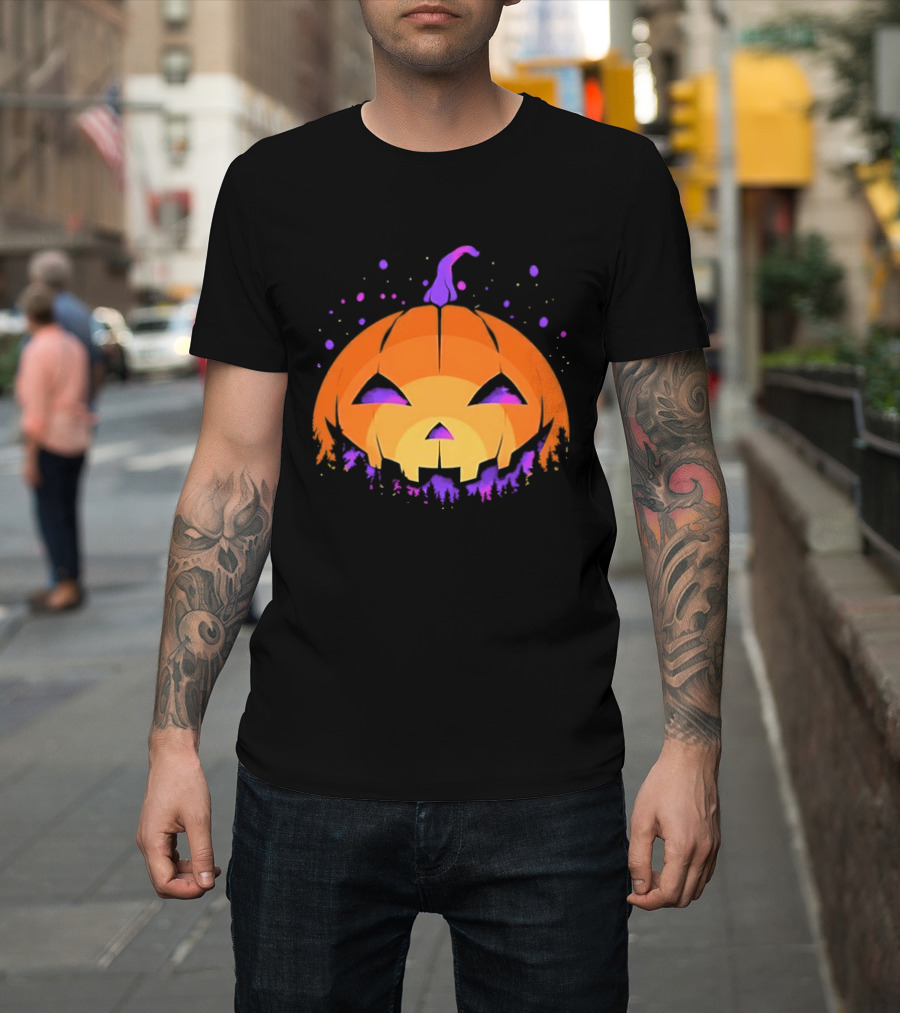 Spooky Jack O' Lantern Vibrant Halloween Vibes T-Shirt