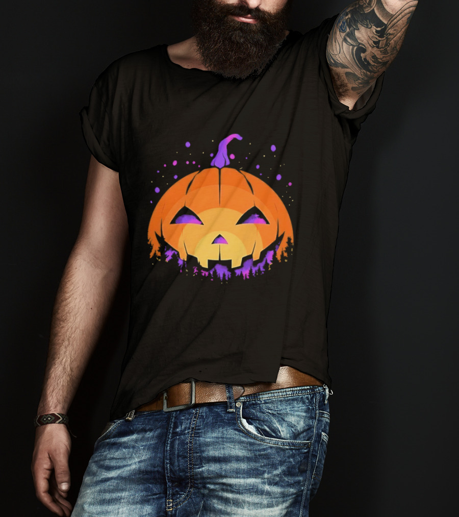 Spooky Jack O' Lantern Vibrant Halloween Vibes T-Shirt