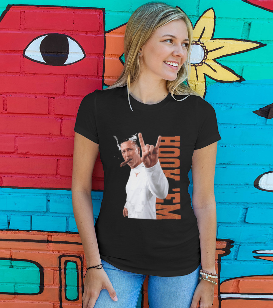 Steve Sarkisian Texas Longhorns NCAA Hook Em Smoking Cigar T-Shirt