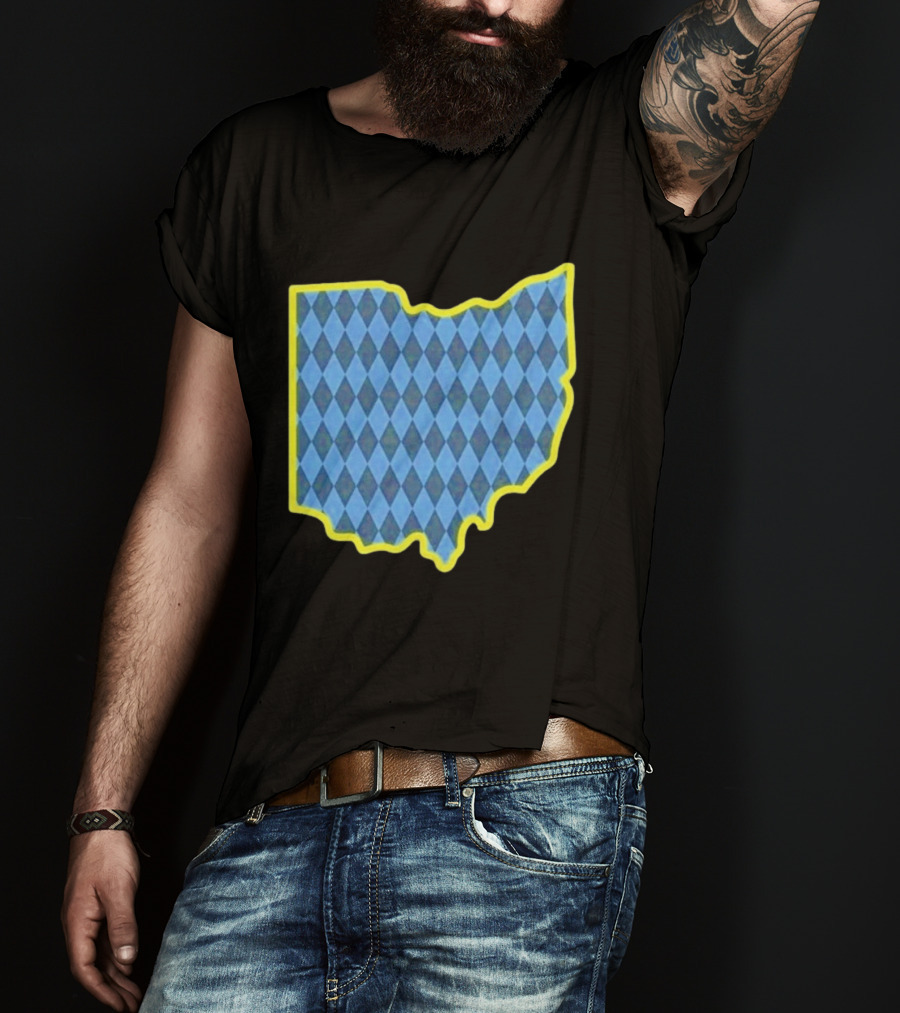 Oktoberfest Ohio Bavarian Diamond Pattern Map T-Shirt