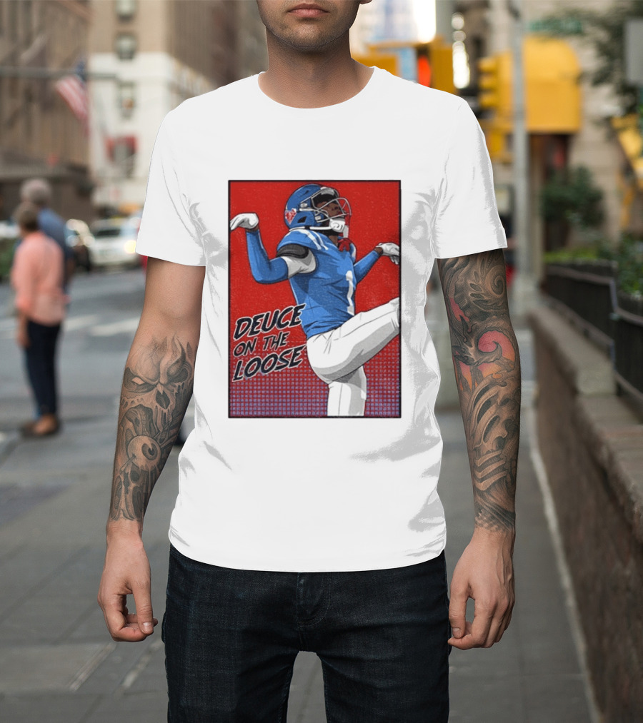 Deuce On The Loose Ole Miss Rebels Football Player Action T-Shirt