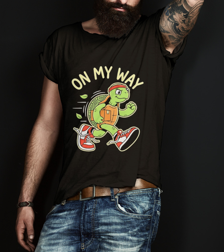 Running Turtle Package Delivery On My Way T-Shirt