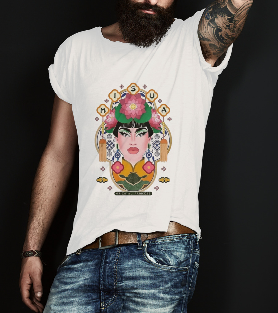 Misua Oriental Princess Asian Lotus Flower T-Shirt