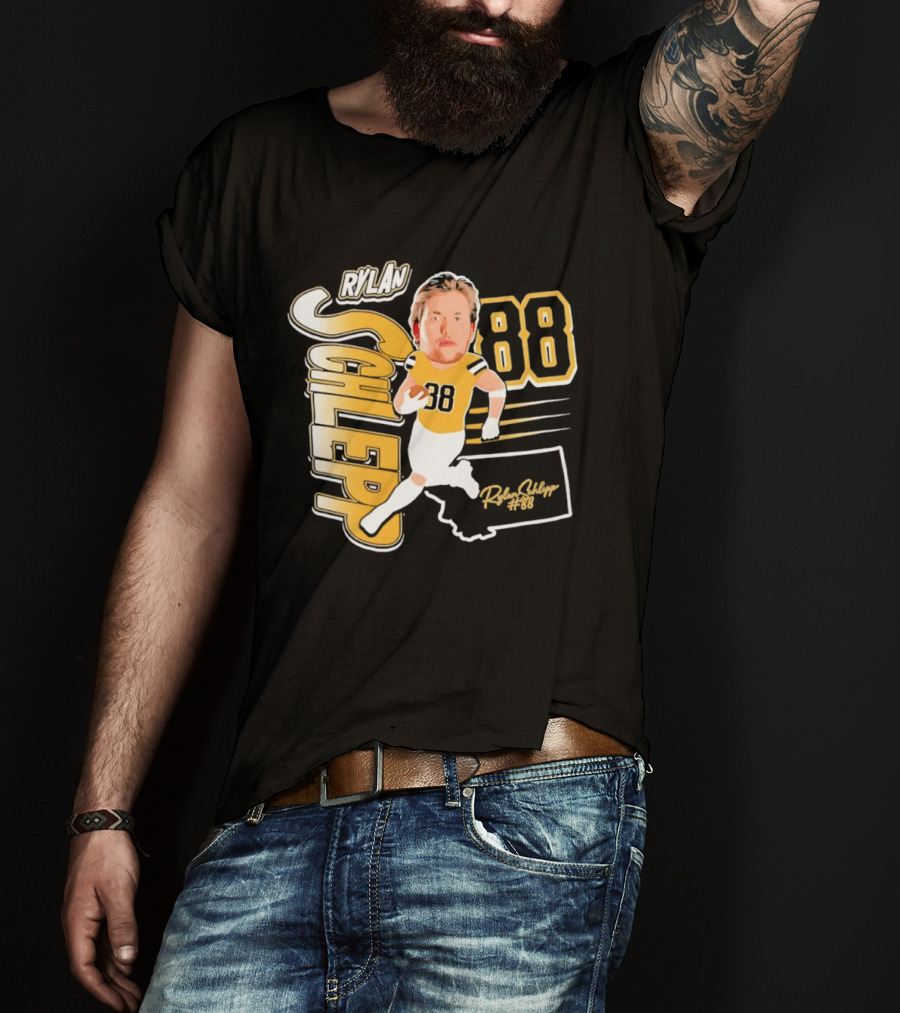Rylan Schlepp 88 Montana Football Player Caricature T-Shirt