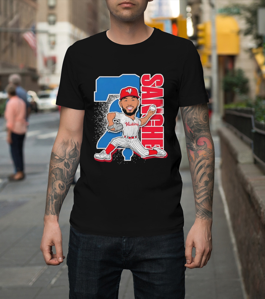 Sixto Sanchez 21 History Philadelphia Phillies Pitcher T-Shirt