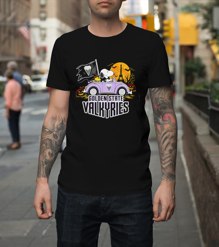 Golden State Valkyries Snoopy Woodstock Halloween Ride T-Shirt