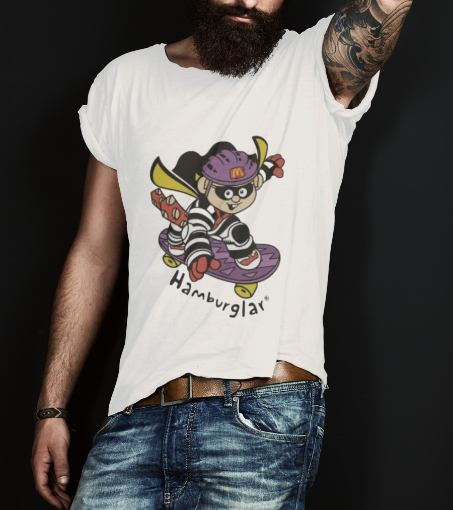 Hamburglar McDonald's Purple Skateboard Helmet T-Shirt