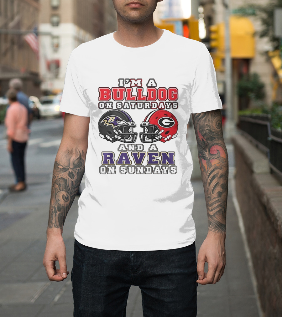 I'm A Bulldog On Saturdays And A Raven On Sundays Sports Team Pride T-Shirt
